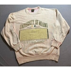 VTG Miami Hurricanes Home Team Advantage Crewneck Sweatshirt‎ Mens L Orange USA